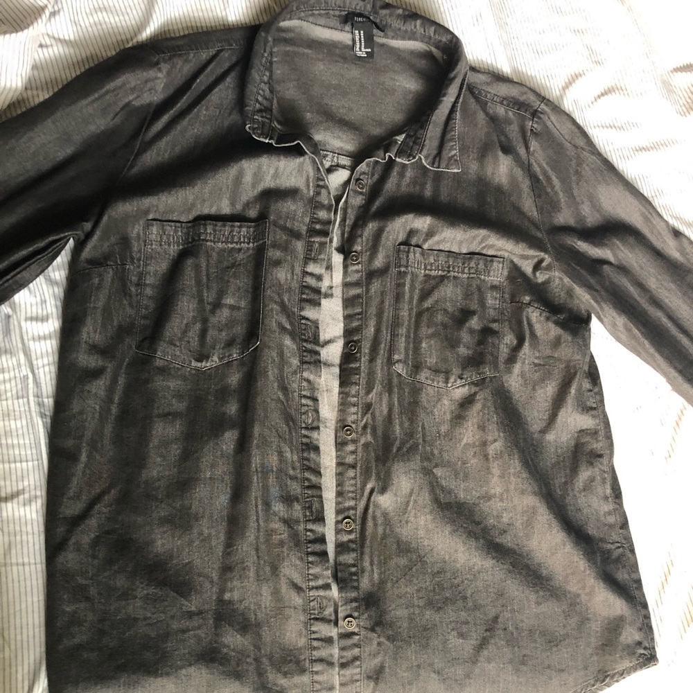 Charcoal button up